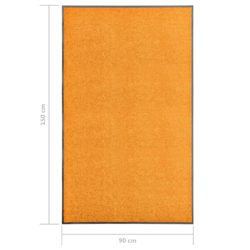 Dørmatte vaskbar oransje 90×150 cm