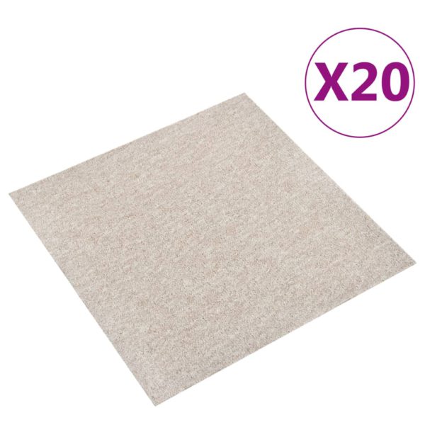 vidaXL Teppefliser gulv 20 stk 5 m² 50×50 cm lysebeige