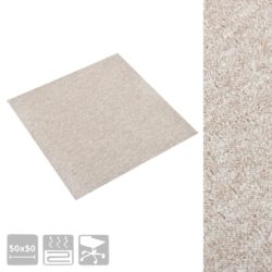 Teppefliser gulv 20 stk 5 m² 50×50 cm lysebeige