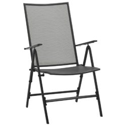 Sammenleggbare stoler netting 4 stk stål antrasitt