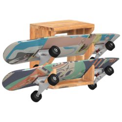 Veggmontert skateboardstativ 25x20x30 cm heltre akasie