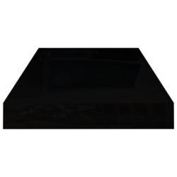 Flytende vegghyller 2 stk høyglans svart 50x23x3,8 cm MDF