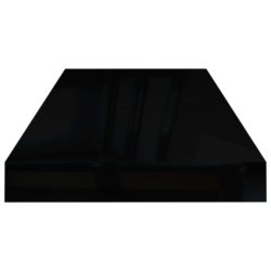 Flytende vegghyller 2 stk høyglans svart 60×23,5×3,8 cm MDF