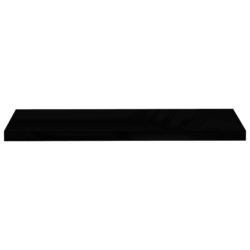Flytende vegghylle høyglans svart 90×23,5×3,8 cm MDF