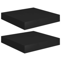 Flytende vegghyller 2 stk svart 23×23,5×3,8 cm MDF
