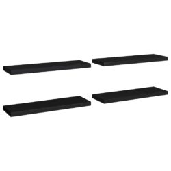 Flytende vegghyller 4 stk svart 80×23,5×3,8 cm MDF