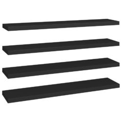 Flytende vegghyller 4 stk svart 120×23,5×3,8 cm MDF
