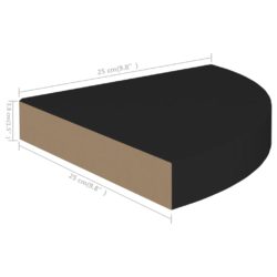 Flytende vegghylle svart 25x25x3,8 cm MDF