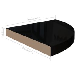 Flytende vegghylle høyglans svart 35x35x3,8 cm MDF