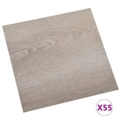 Selvklebende gulvplanker 55 stk PVC 5,11 m² gråbrun