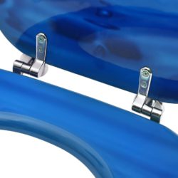 vidaXL Toalettseter med lokk 2 stk MDF blå vanndråpe-design