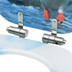 Toalettsete med myk lukkefunksjon 2 stk MDF pingvindesign