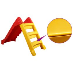 vidaXL Sammenleggbar sklie for barn innendørs utendørs rød og gul