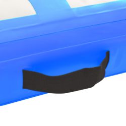 Oppblåsbar gymnastikkmatte med pumpe 400x100x15 cm PVC blå