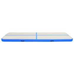 Oppblåsbar gymnastikkmatte med pumpe 600x100x15 cm PVC blå