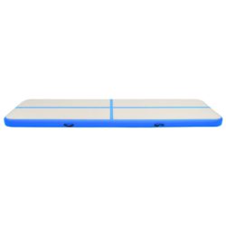 Oppblåsbar gymnastikkmatte med pumpe 800x100x20 cm PVC blå