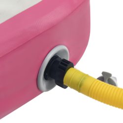 vidaXL Oppblåsbar gymnastikkmatte med pumpe 200x200x10 cm PVC rosa