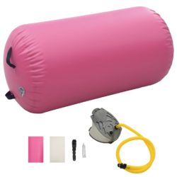 vidaXL Oppblåsbar gymnastikkrull med pumpe 120×75 cm PVC rosa