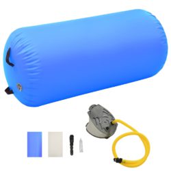 vidaXL Oppblåsbar gymnastikkrull med pumpe 120×75 cm PVC blå
