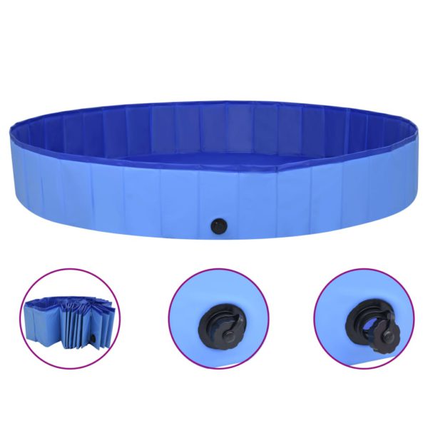vidaXL Sammenleggbart hundebasseng blå 200×30 cm PVC