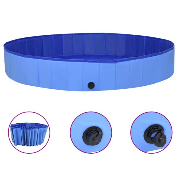 vidaXL Sammenleggbart hundebasseng 300×40 cm blå PVC