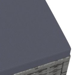 vidaXL Utendørs fotskammel med pute polyrotting grå