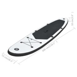 Oppblåsbart padlebrettsett svart og hvit