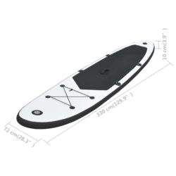 Oppblåsbart padlebrettsett svart og hvit