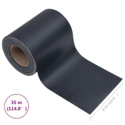 Hageskjerm PVC 35×0,19 m matt mørkegrå