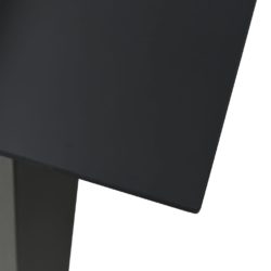Hagebord svart 80x80x74 cm stål og glass