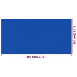 Teltteppe 200×400 cm blå HDPE