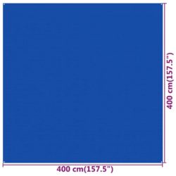 vidaXL Teltteppe 400×400 cm blå HDPE