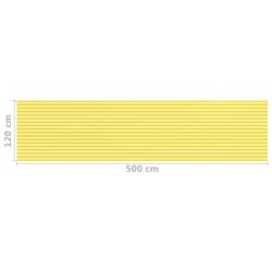 Balkongskjerm gul og hvit 120×500 cm HDPE