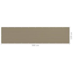 Balkongskjerm gråbrun 120×500 cm HDPE