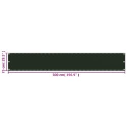 Balkongskjerm mørkegrønn 75×500 cm HDPE