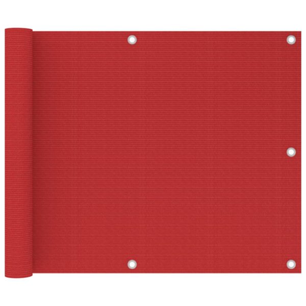 Balkongskjerm rød 75×500 cm HDPE