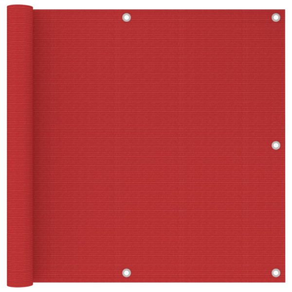 Balkongskjerm rød 90×500 cm HDPE