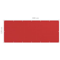 Balkongskjerm rød 120×300 cm HDPE