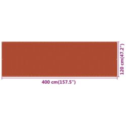 Balkongskjerm oransje 120×400 cm HDPE