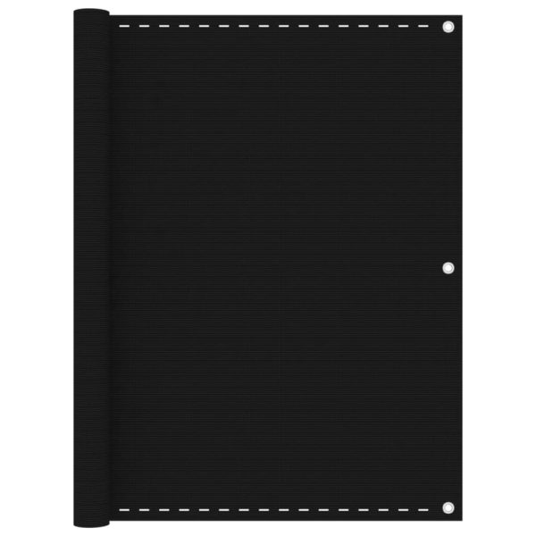 Balkongskjerm svart 120×500 cm HDPE