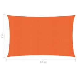 Solseil 160 g/m² oransje 2×4,5 m HDPE