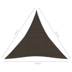 Solseil 160 g/m² brun 4,5×4,5×4,5 m HDPE