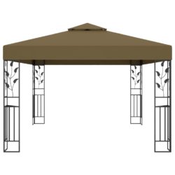 Paviljong med dobbelt tak 3×4 m gråbrun 180 g/m²
