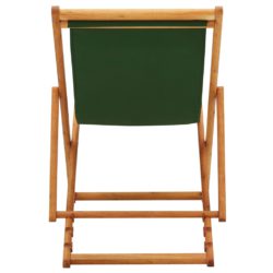 vidaXL Sammenleggbar strandstol eukalyptus og stoff grønn