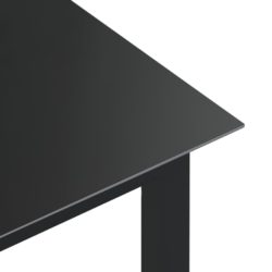 Hagebord svart 80x80x74 cm aluminium og glass