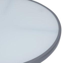 Hagebord lysegrå 80 cm stål og glass