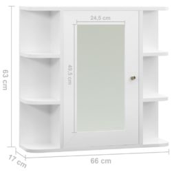 Speilskap til baderom hvit 66x17x63 cm MDF