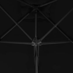 Parasoll med stålstang svart 250x250x230 cm