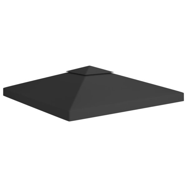 Dobbel toppduk til paviljong 310 g/m² 3×3 m svart