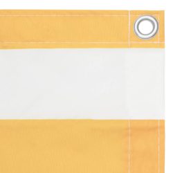 Balkongskjerm hvit og gul 90×600 cm oxfordstoff